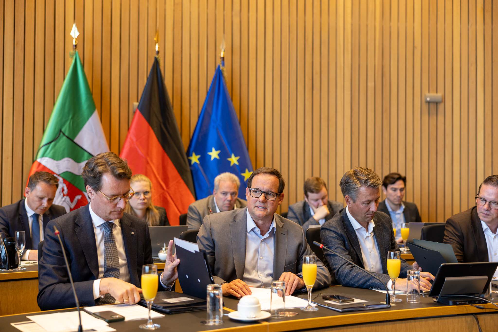Ministerpr�sident Hendrik W�st und CDU-Fraktionsvorsitzender Thorsten Schick
